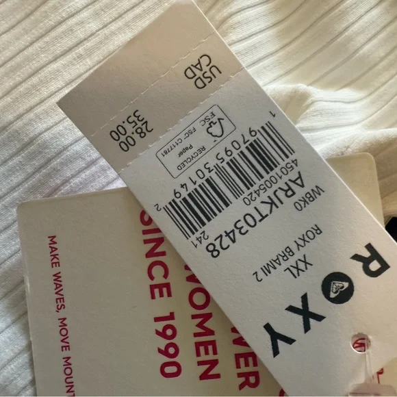 Roxy Tropical 2 Piece Set Brami 2 Crop Top & East Does It Shorts Women’s XL NWT - Picture 6 of 7